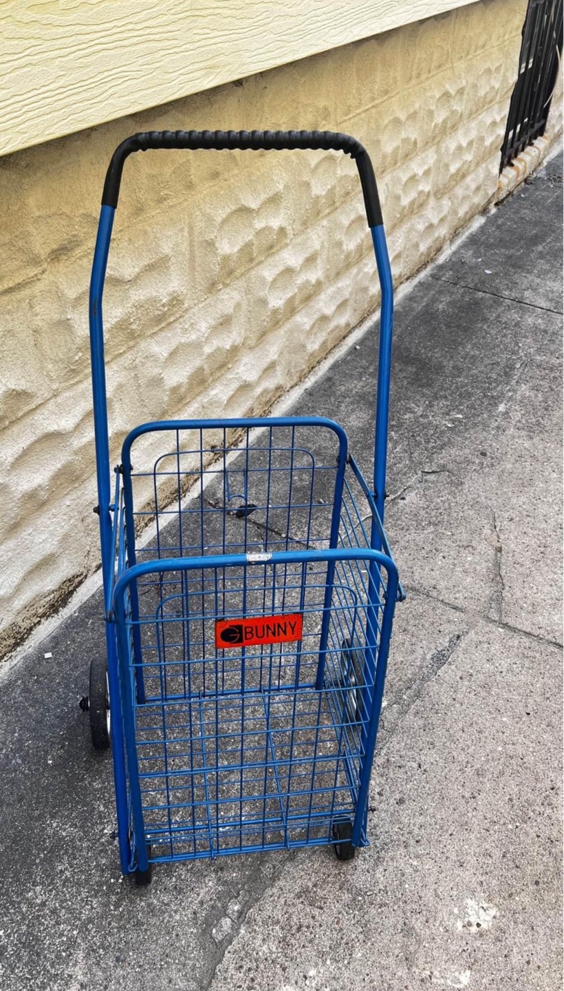 Blue Metal Shopping Cart - photo 2