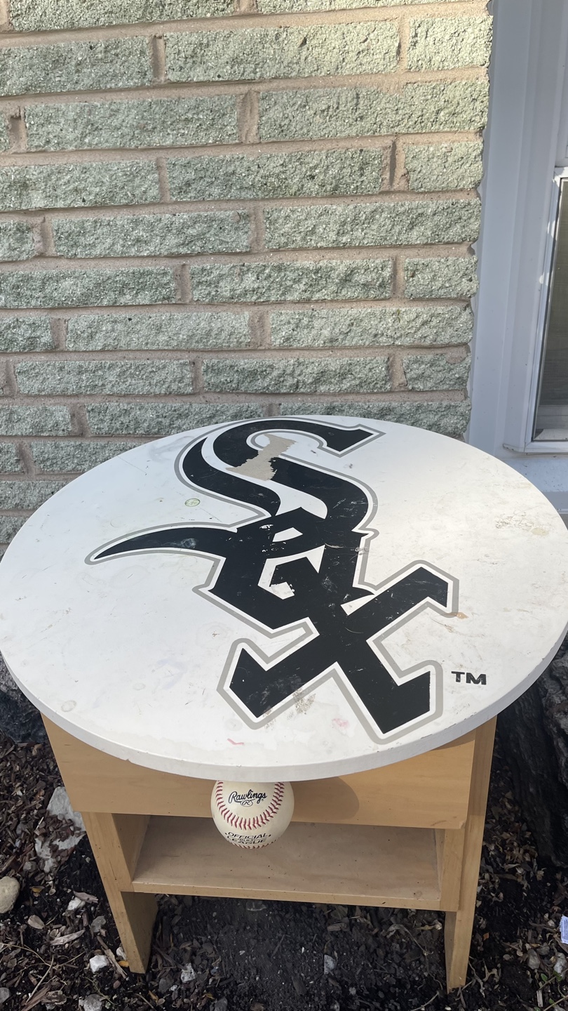 White End Table with Chicago White Sox Logo