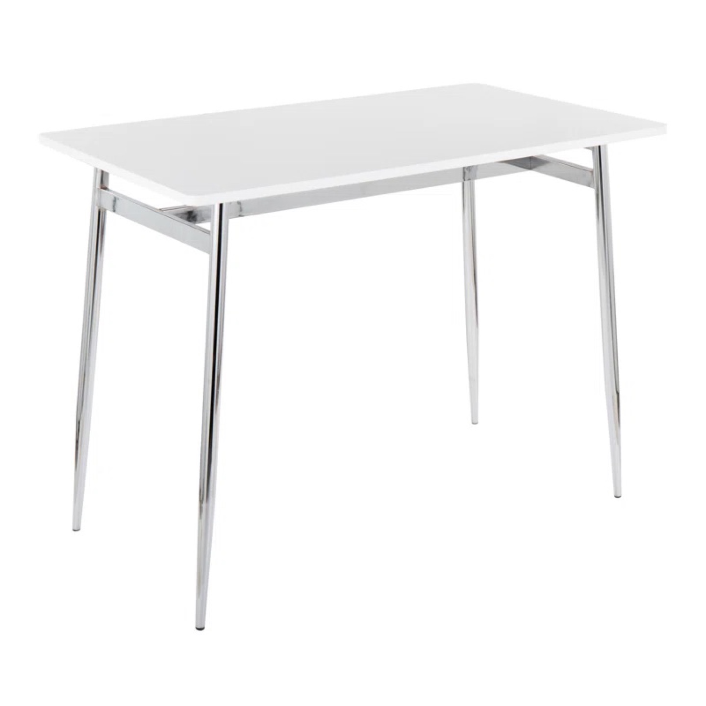 White Counter Height Kitchen Table with Metal Legs (unassembled)