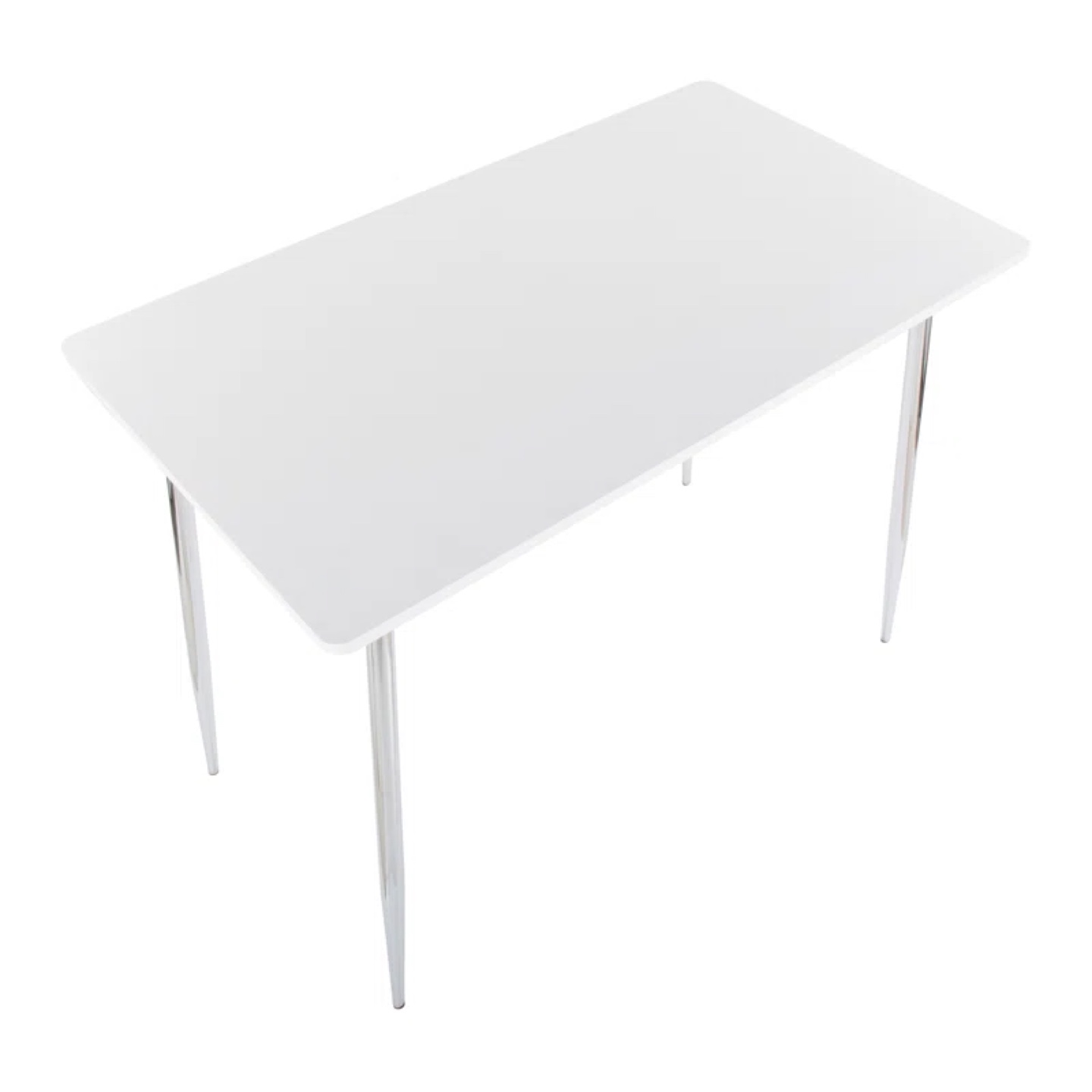 White Counter Height Kitchen Table with Metal Legs (unassembled) - photo 2