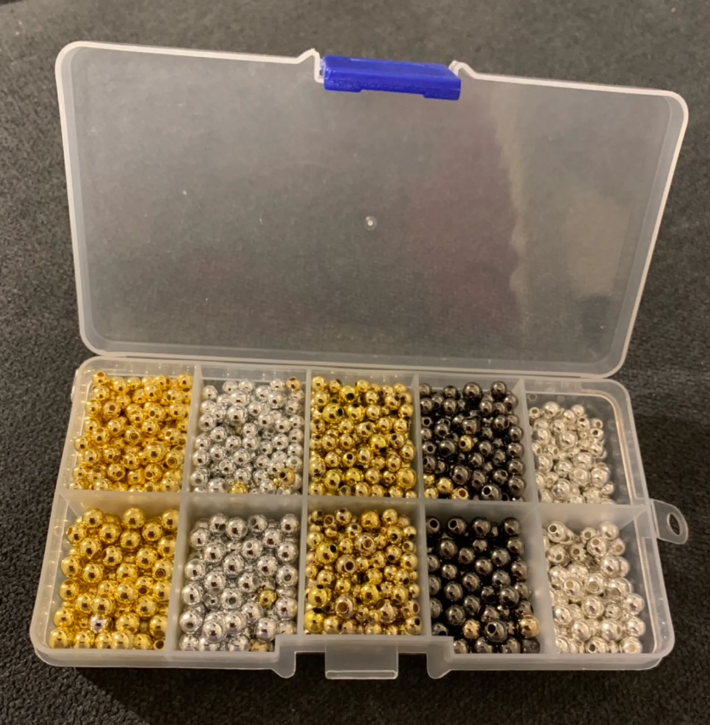 5 Colours Mix 4mm & 6mm Metal Plated Beads thumbnail