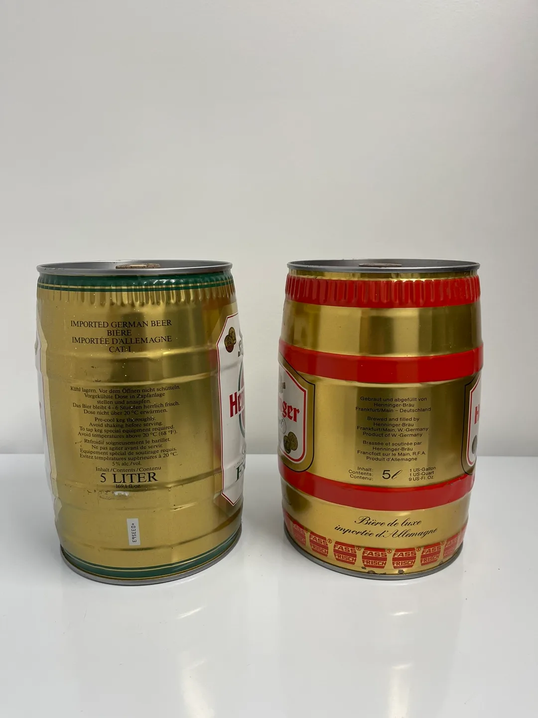 Two Vintage Henniger Export Beer Kegs Empty 5L image indicator(2)