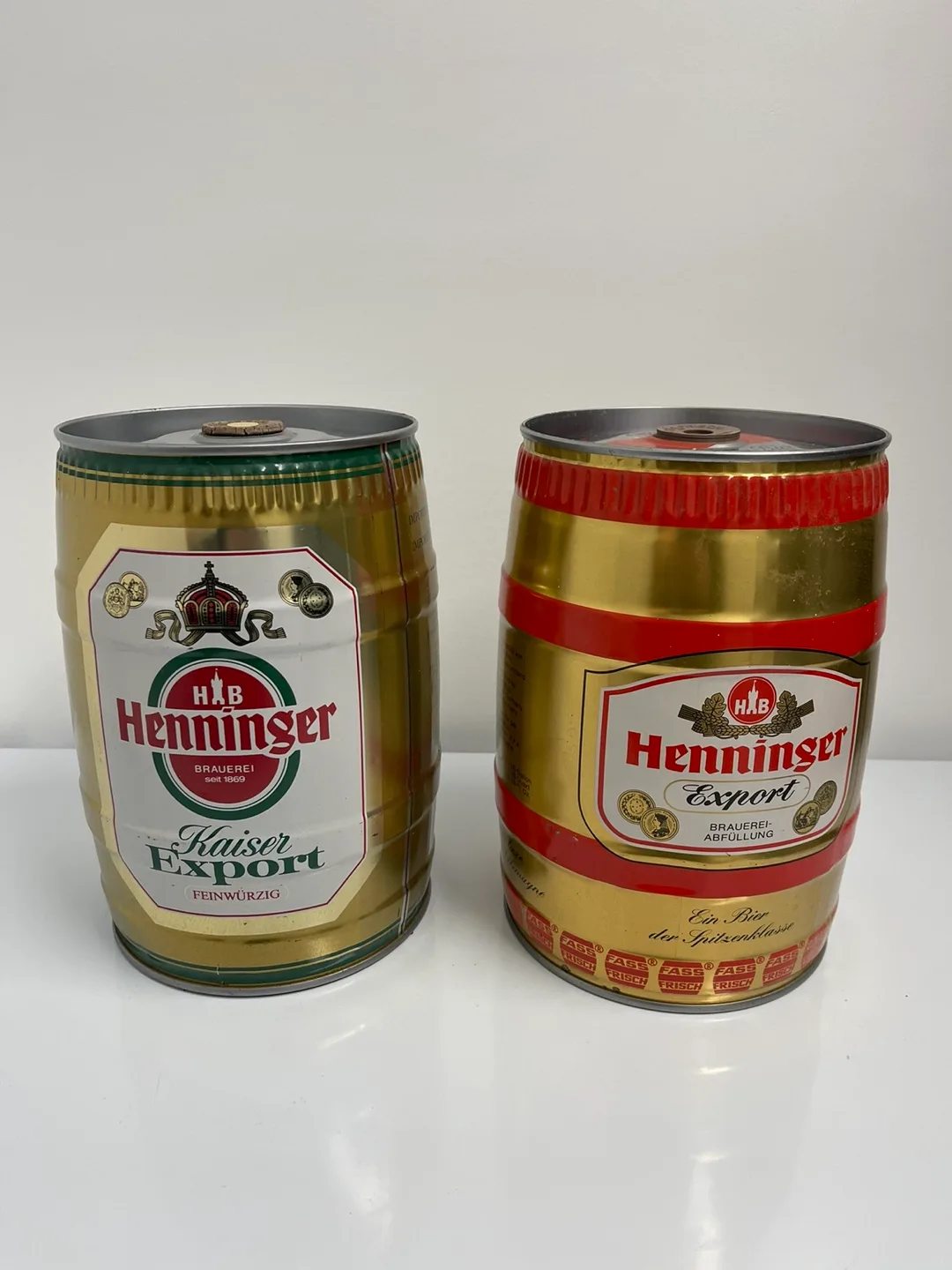 Two Vintage Henniger Export Beer Kegs Empty 5L image indicator(3)