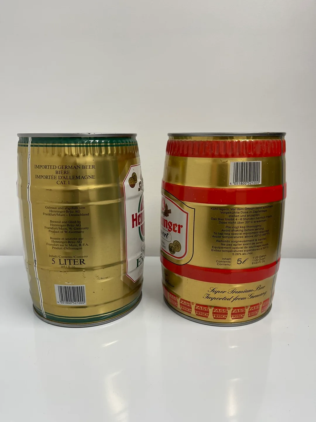 Two Vintage Henniger Export Beer Kegs Empty 5L image indicator(4)