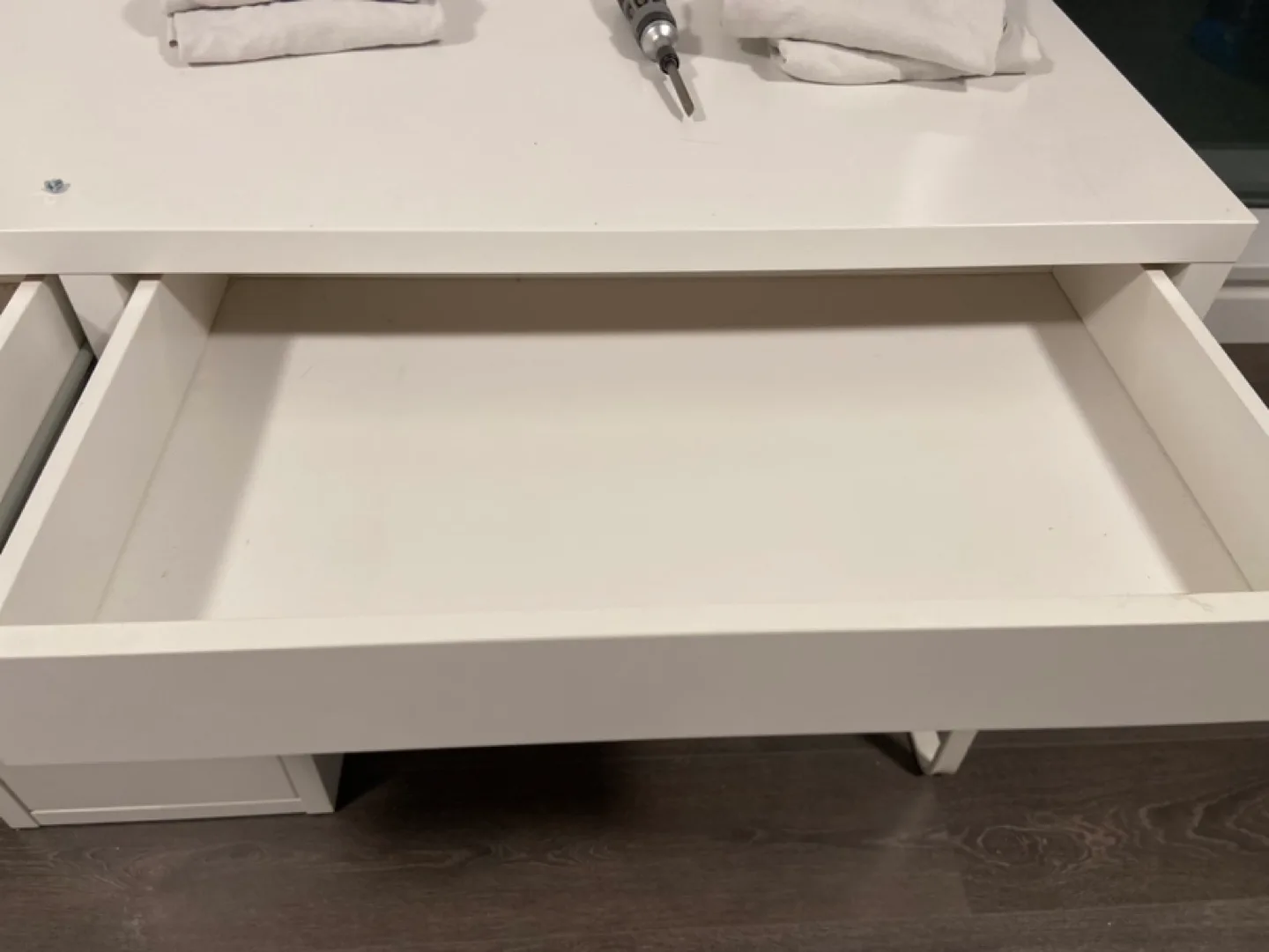 IKEA White Desk with Storage image indicator(2)