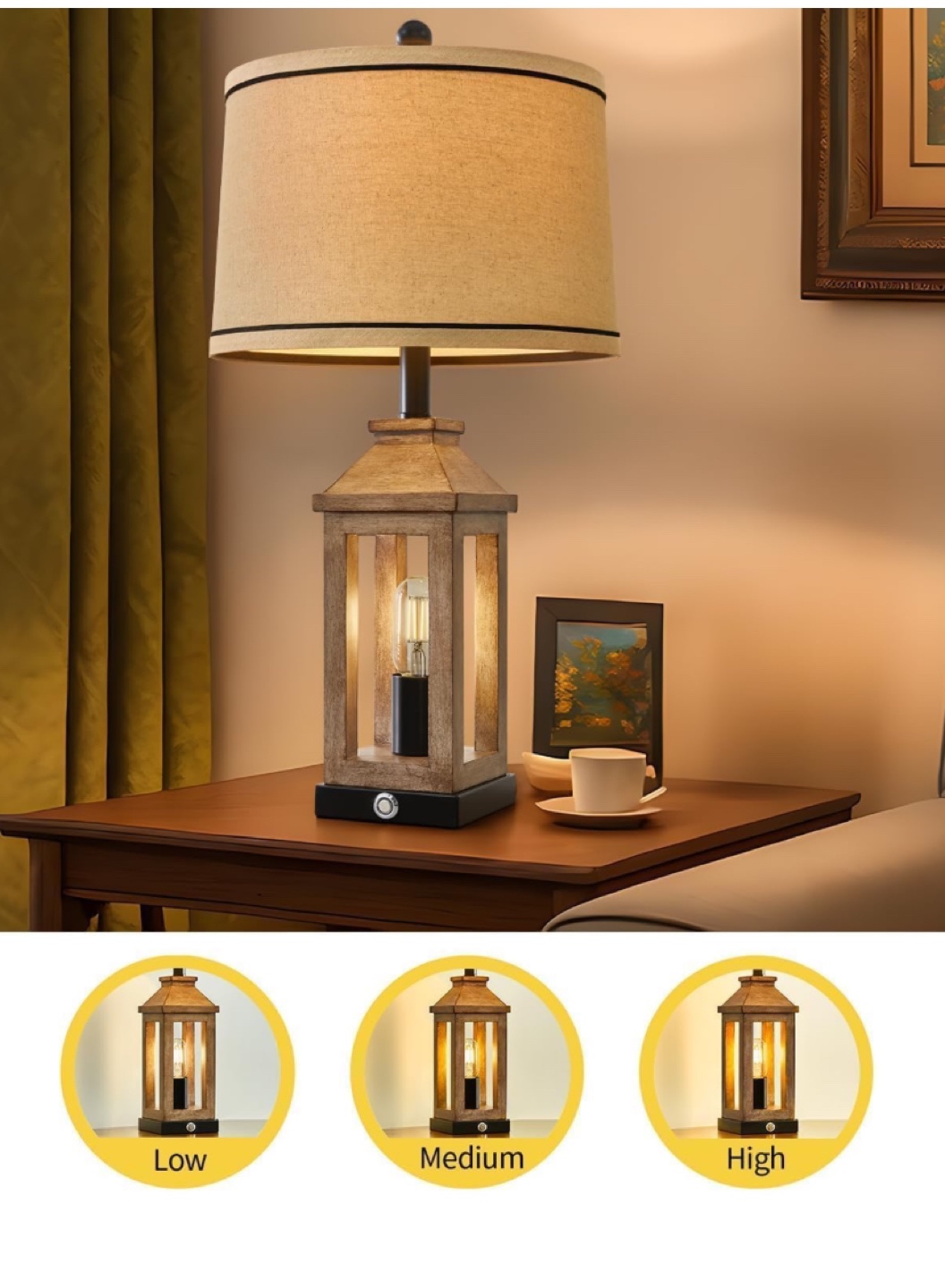 23.5” Farmhouse Dimmable Table Lamps - New - photo 4