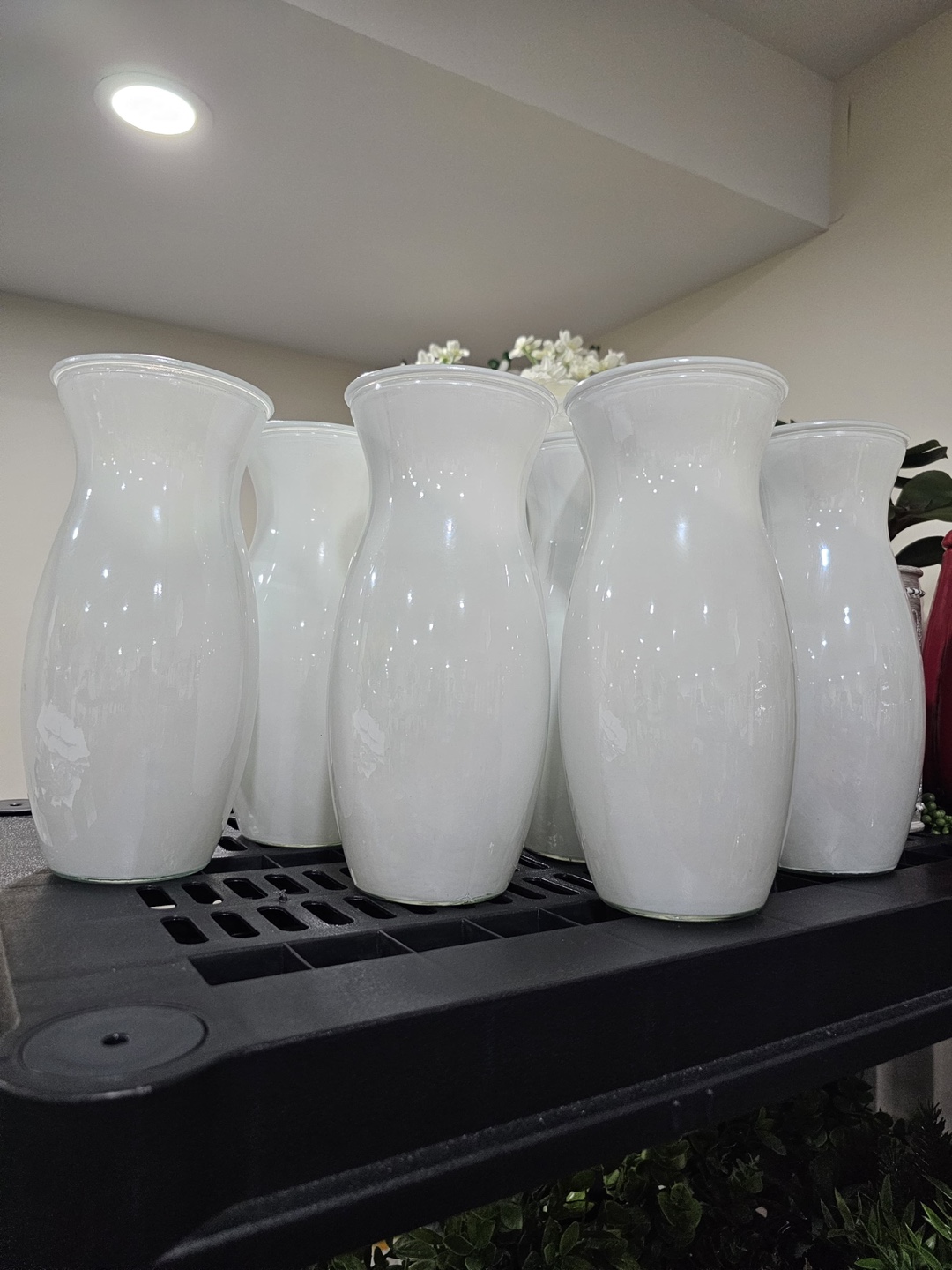 Set of 7 White Glass Vases - photo 2