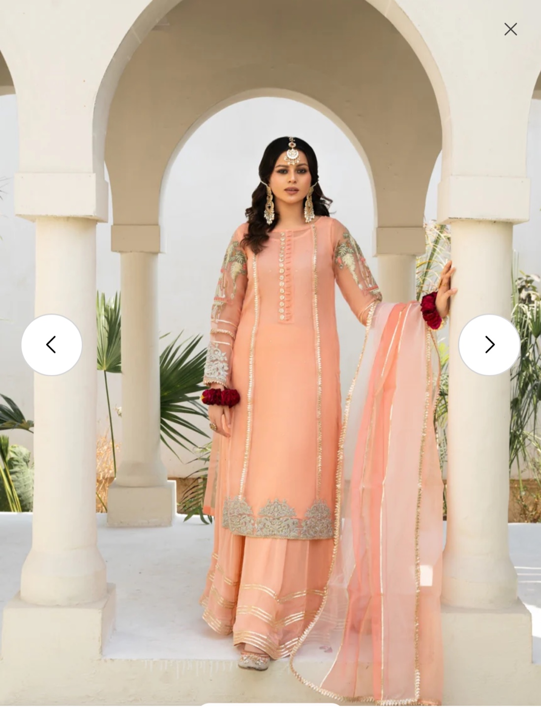 Embroidered suit with sharara