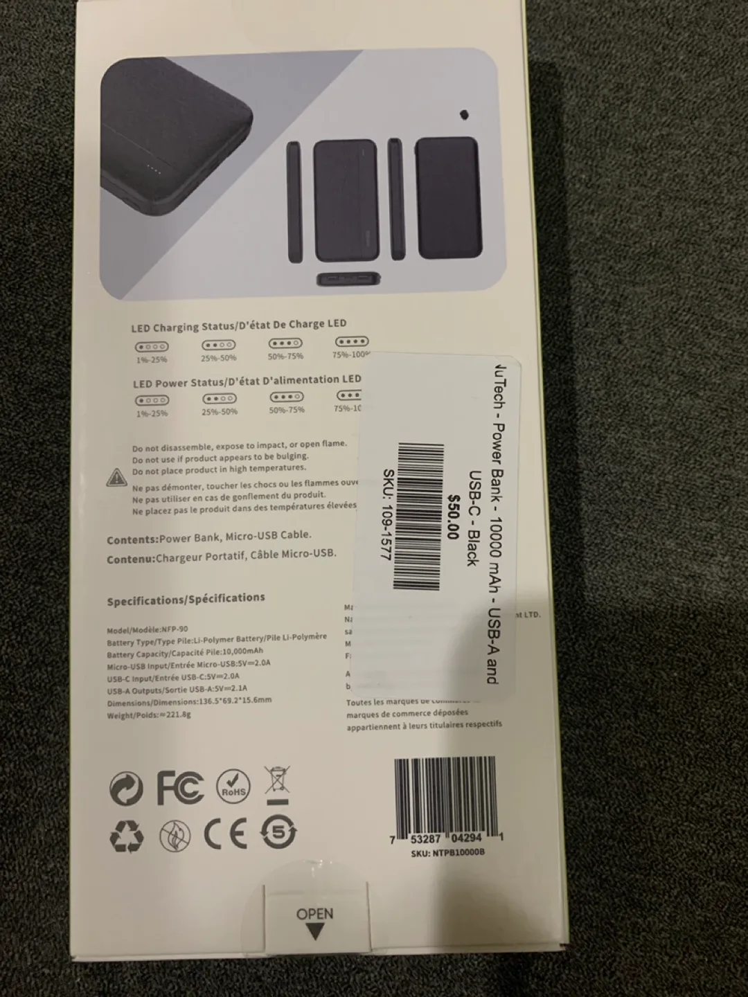 Nutech 10,000 mAh Power Bank image indicator(2)