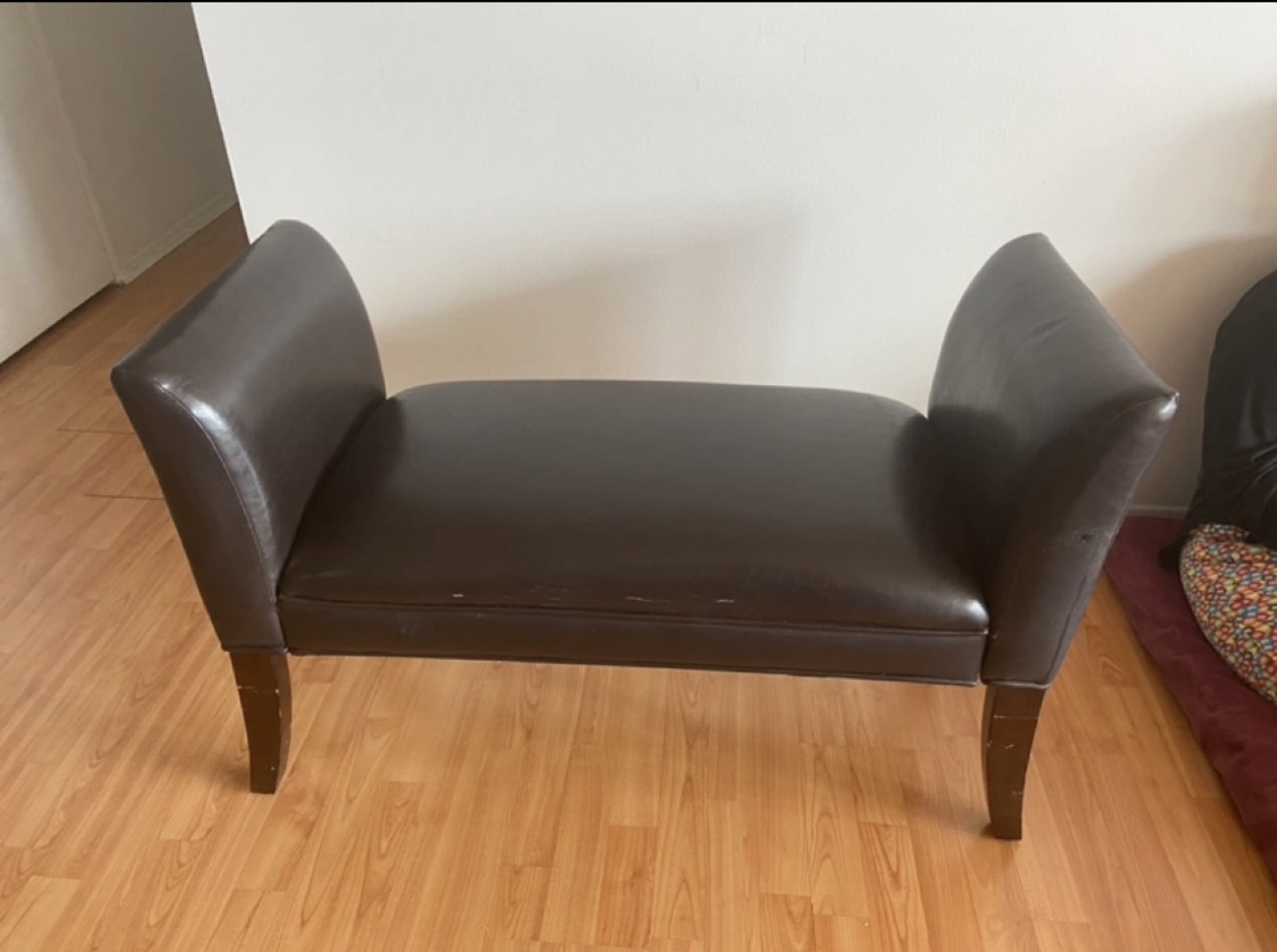 Brown leather chair ottoman