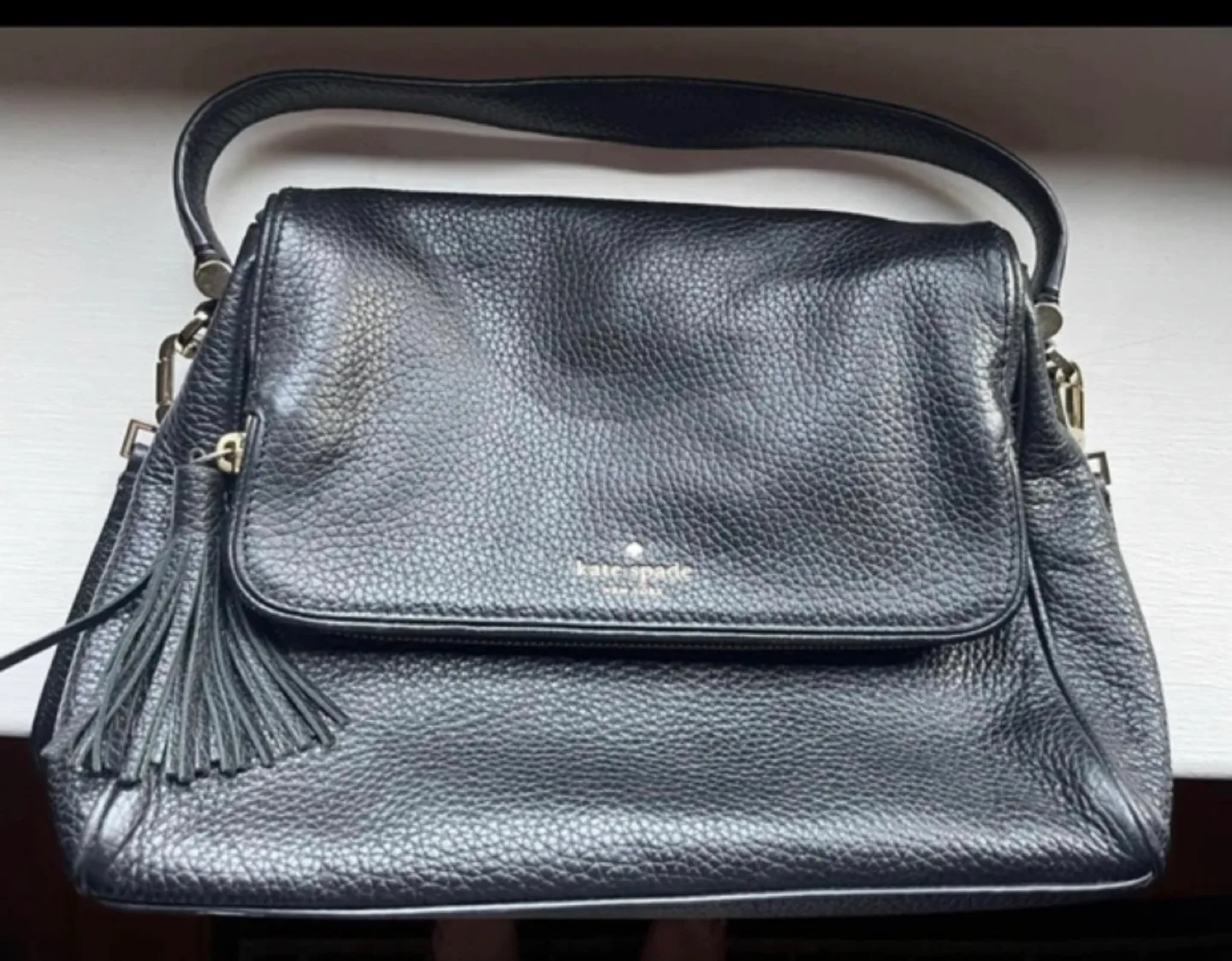 Kate Spade Black Leather Handbag image indicator(2)