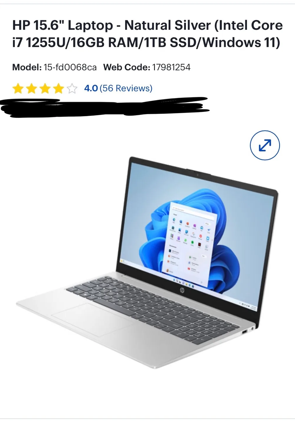 HP 15.6" Laptop - Natural Silver (Intel Core i7)) image indicator(2)