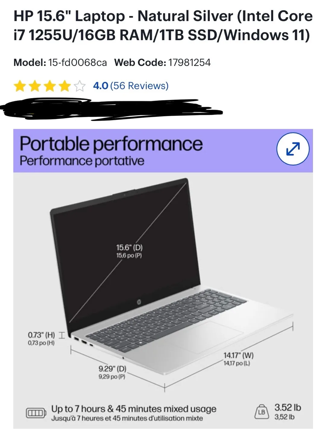 HP 15.6" Laptop - Natural Silver (Intel Core i7)) image indicator(4)