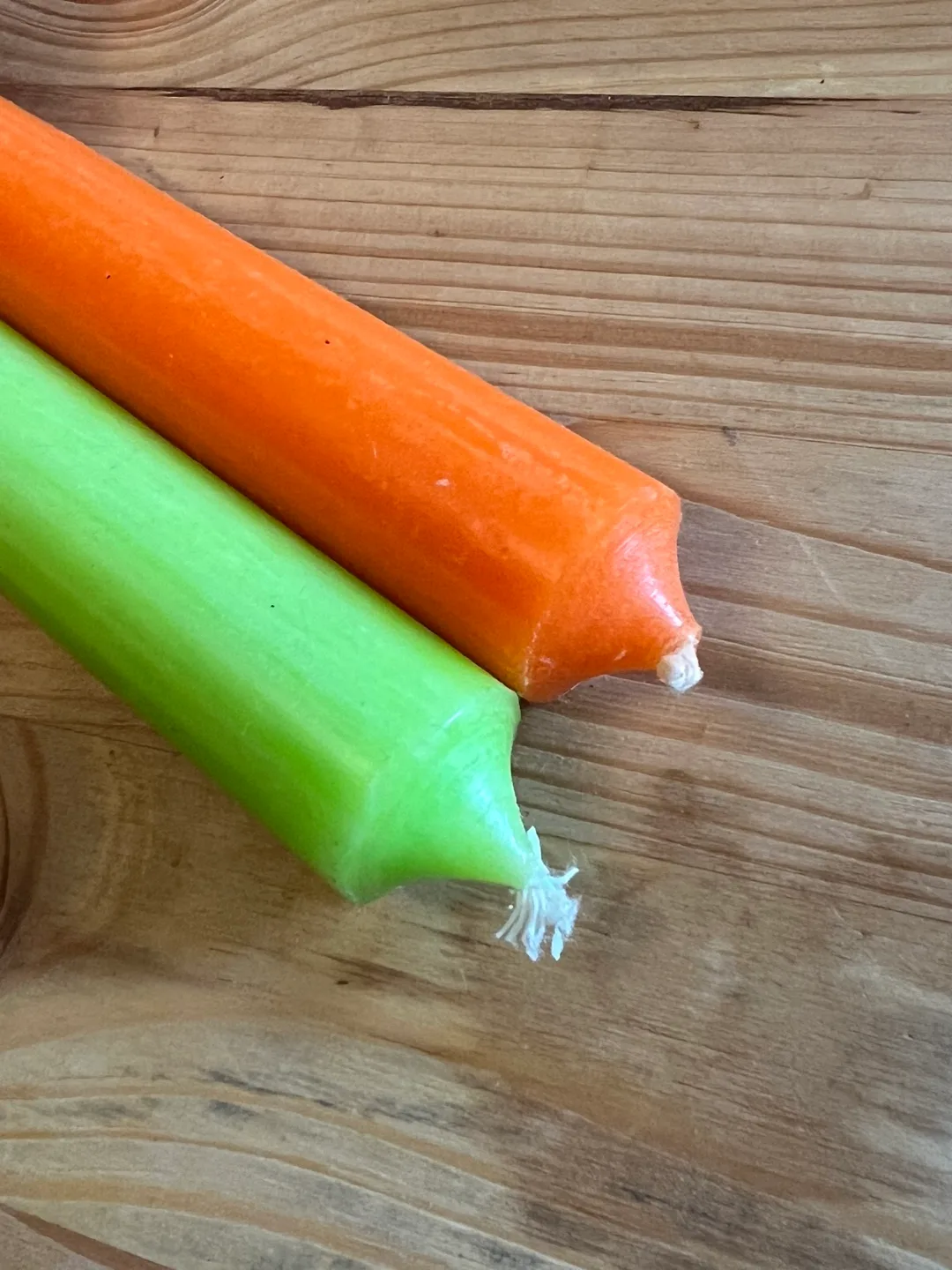 Brand New Tall Candles - Green and Orange 🍊 🥕 image indicator(2)