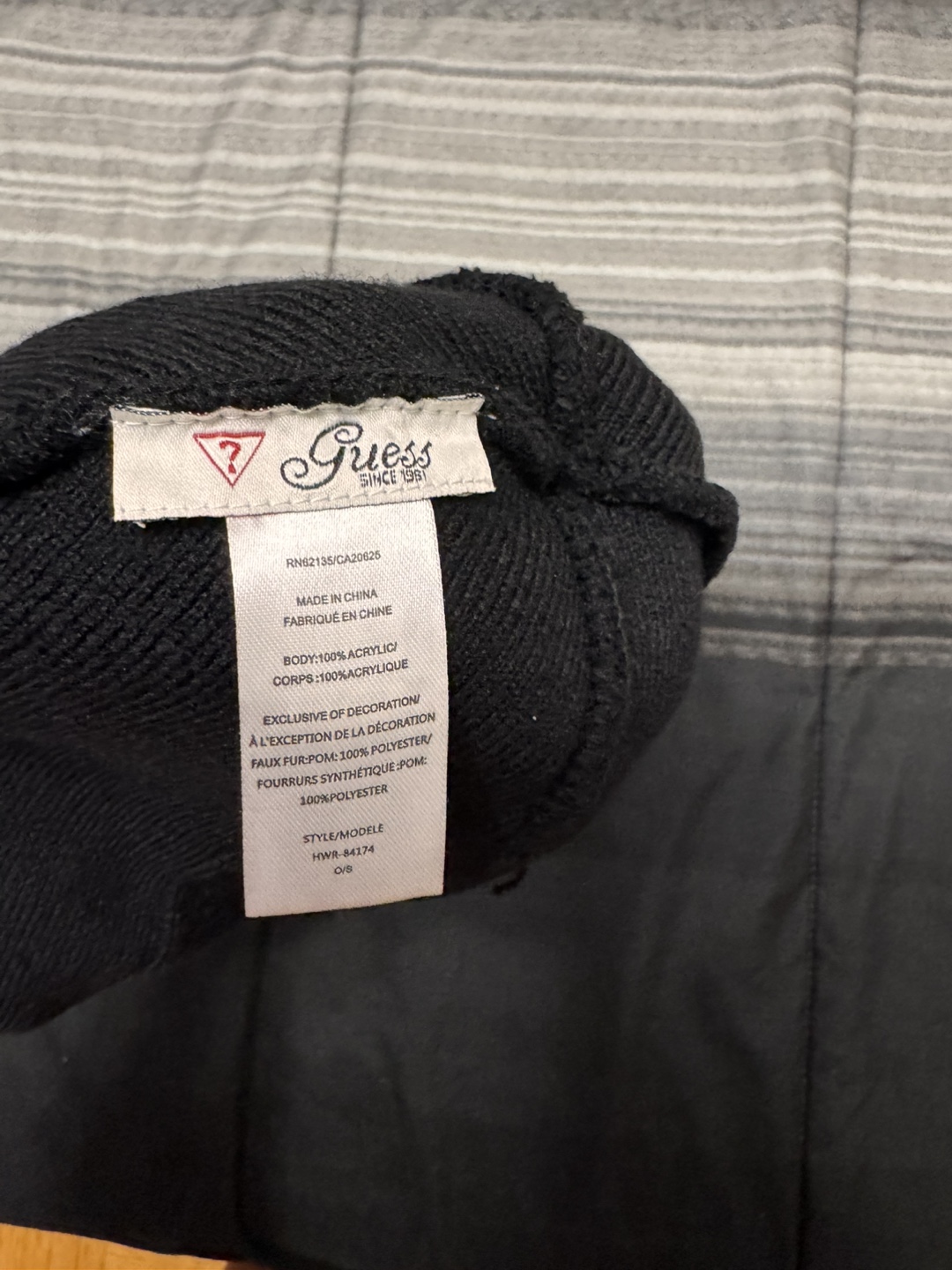 Guess Black Beanie with Pom Pom - photo 2