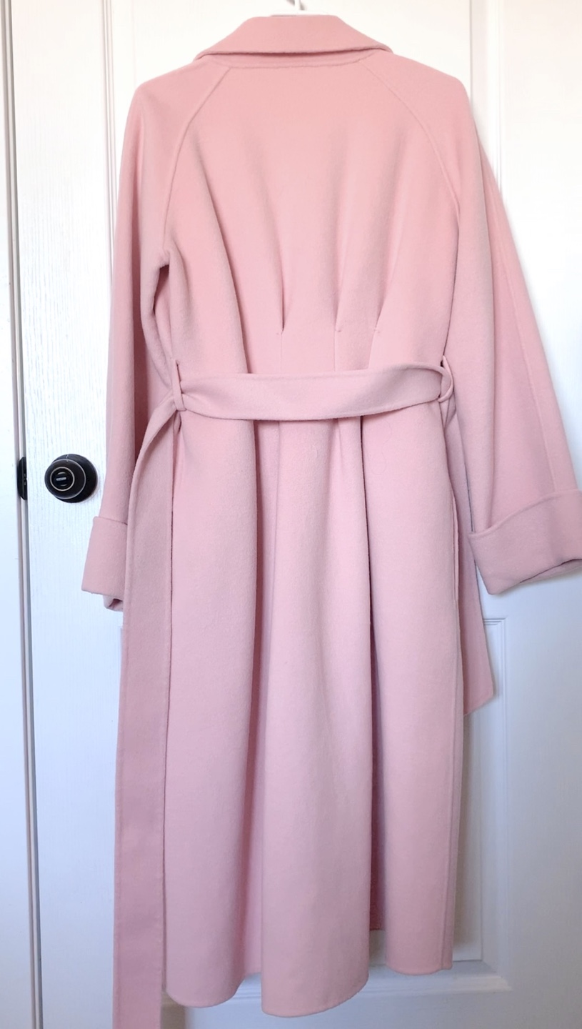 $450 Pink Wool Coat with Fur Trim - photo 3