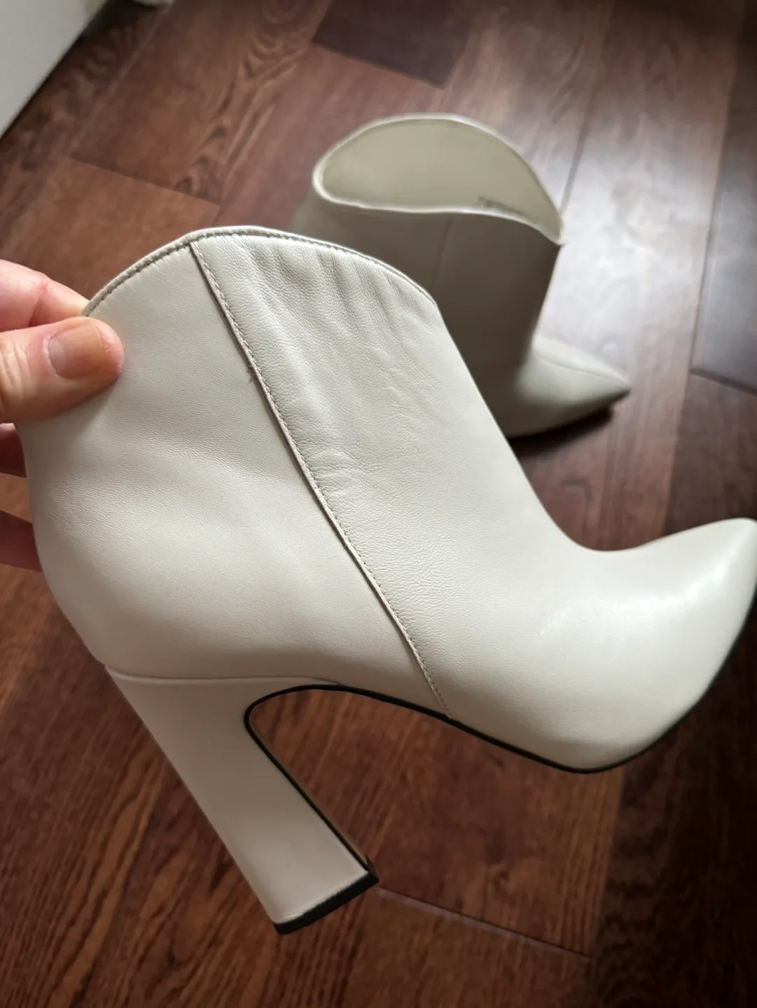 White Leather Ankle Boots thumbnail