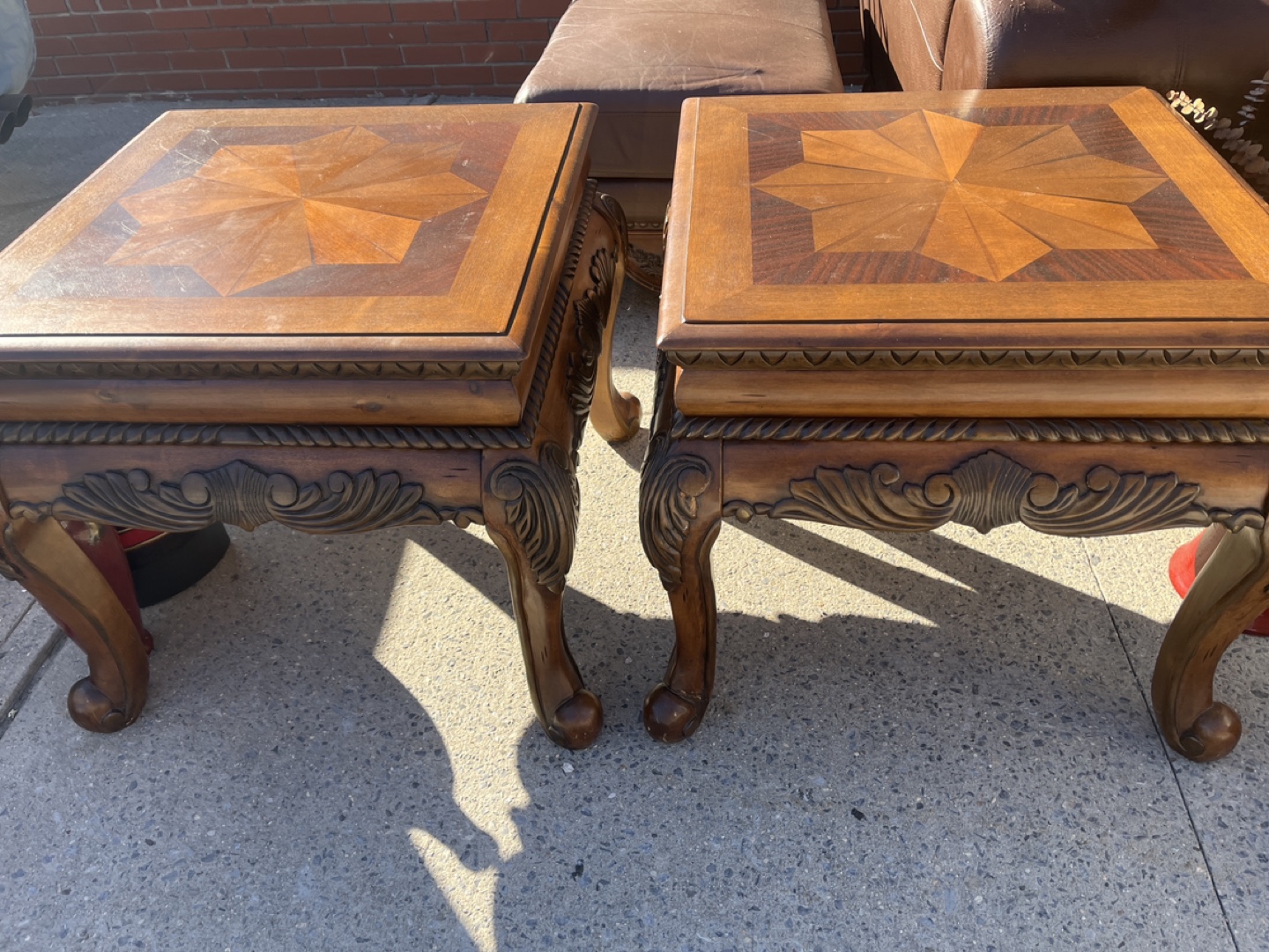 Pair of Ornate End Tables