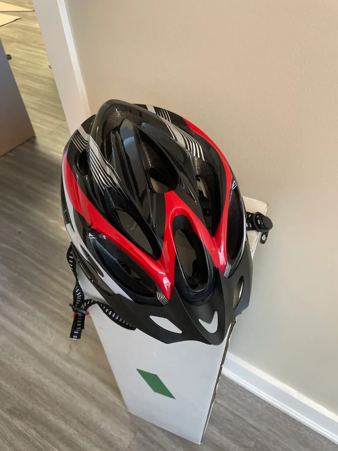 Bicycle Helmet - Black, Red and White thumbnail