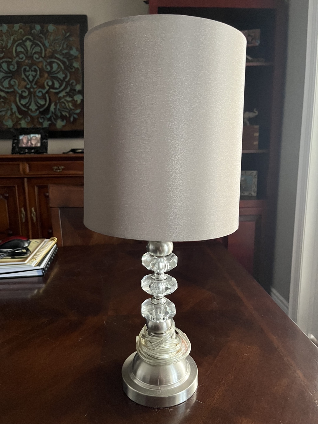 Table Lamp with Grey Shade