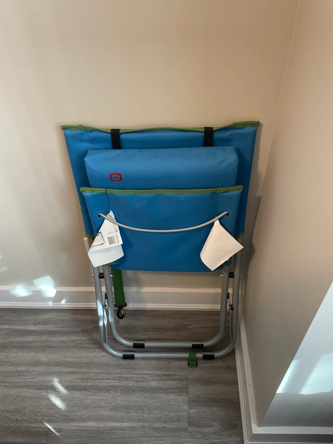Blue Folding Camping Chair with Headrest thumbnail