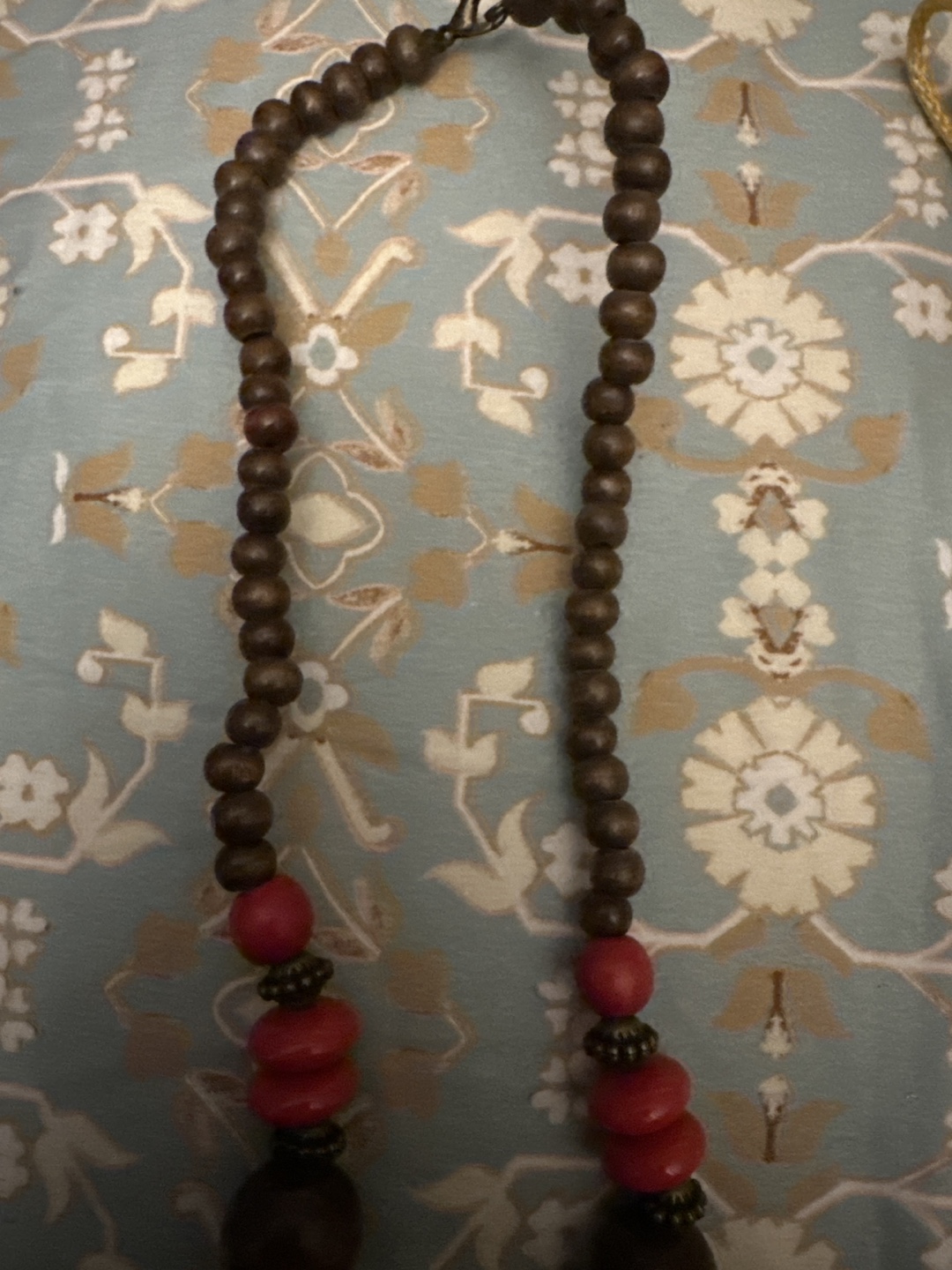 Wooden Beaded Necklace with Pendant #freecycle - photo 2