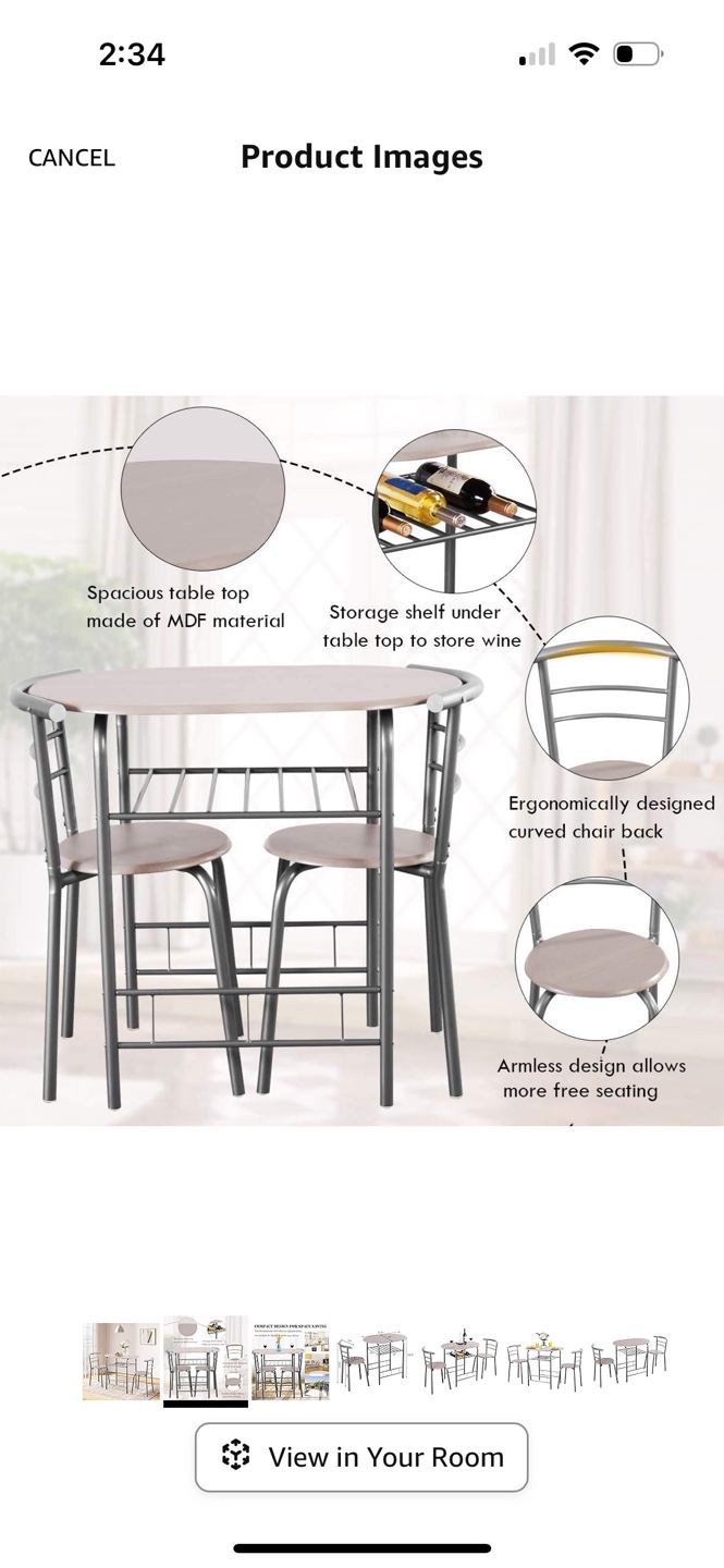 Dining Set with 2 Chairs, Breakfast Table, Dining Table 🧡 - photo 5