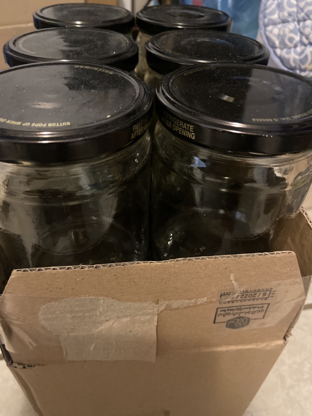 18 Empty Glass Jars with button seal lids