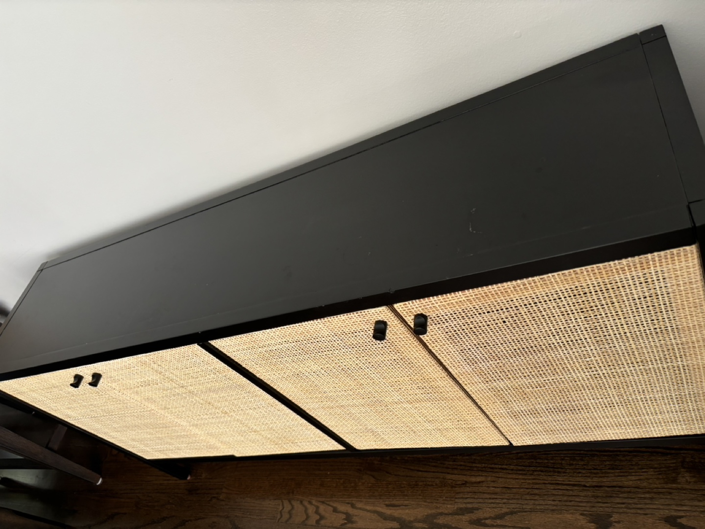 Black 4-Door Caned Cabinet - photo 3