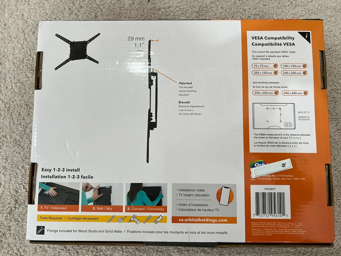 Brand new in box TV Wall Mount - 37-90 inch - Flat to Wall image indicator(2)
