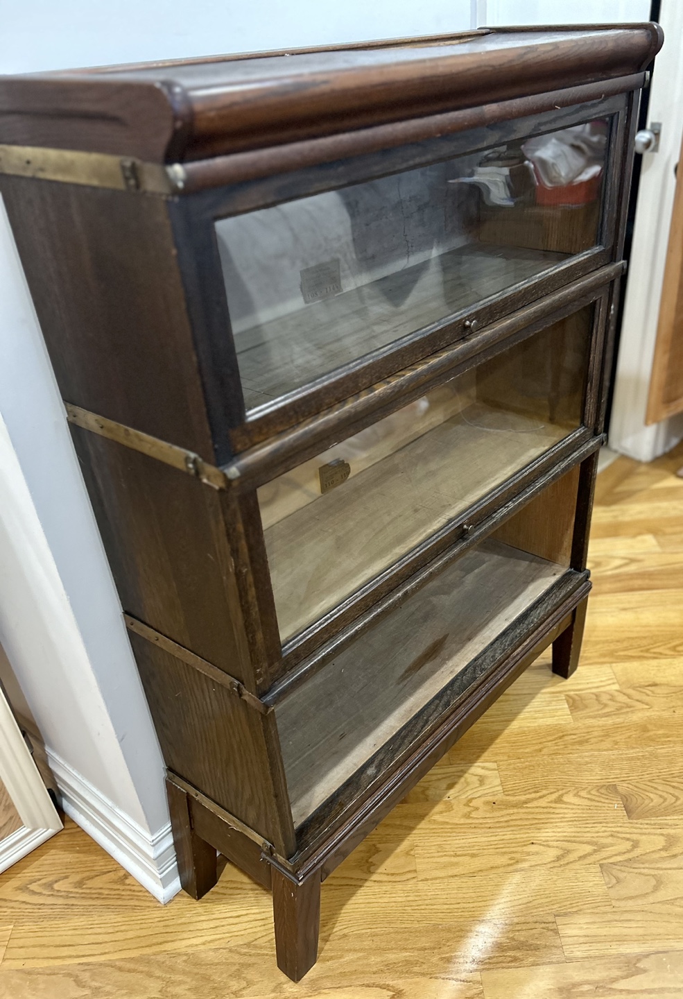 Antique Wooden Bookcase with Glass Doors - photo 4