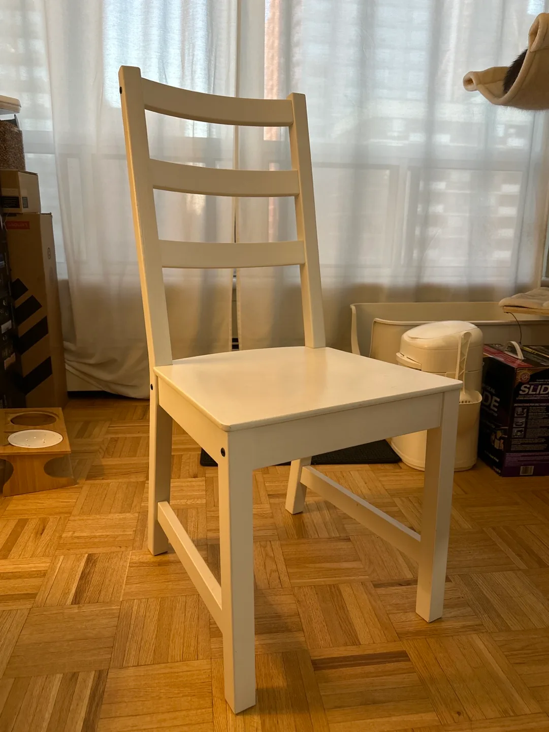 2 Ikea White Wooden Chair (NORDVIKEN) thumbnail