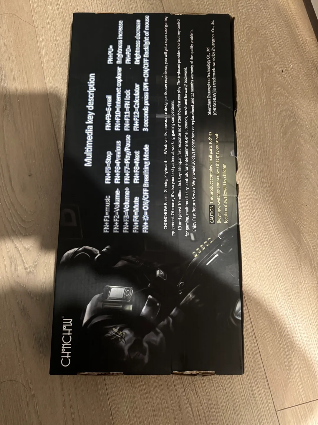 CHICFUN Gaming Keyboard with Rainbow Backlight image indicator(2)