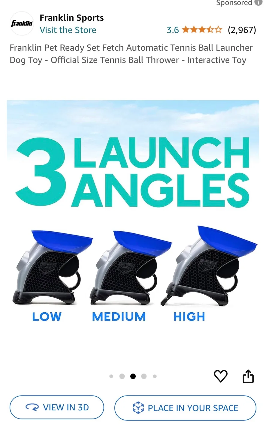 Franklin Pet Ready Set Fetch Automatic Tennis Ball Launcher image indicator(3)