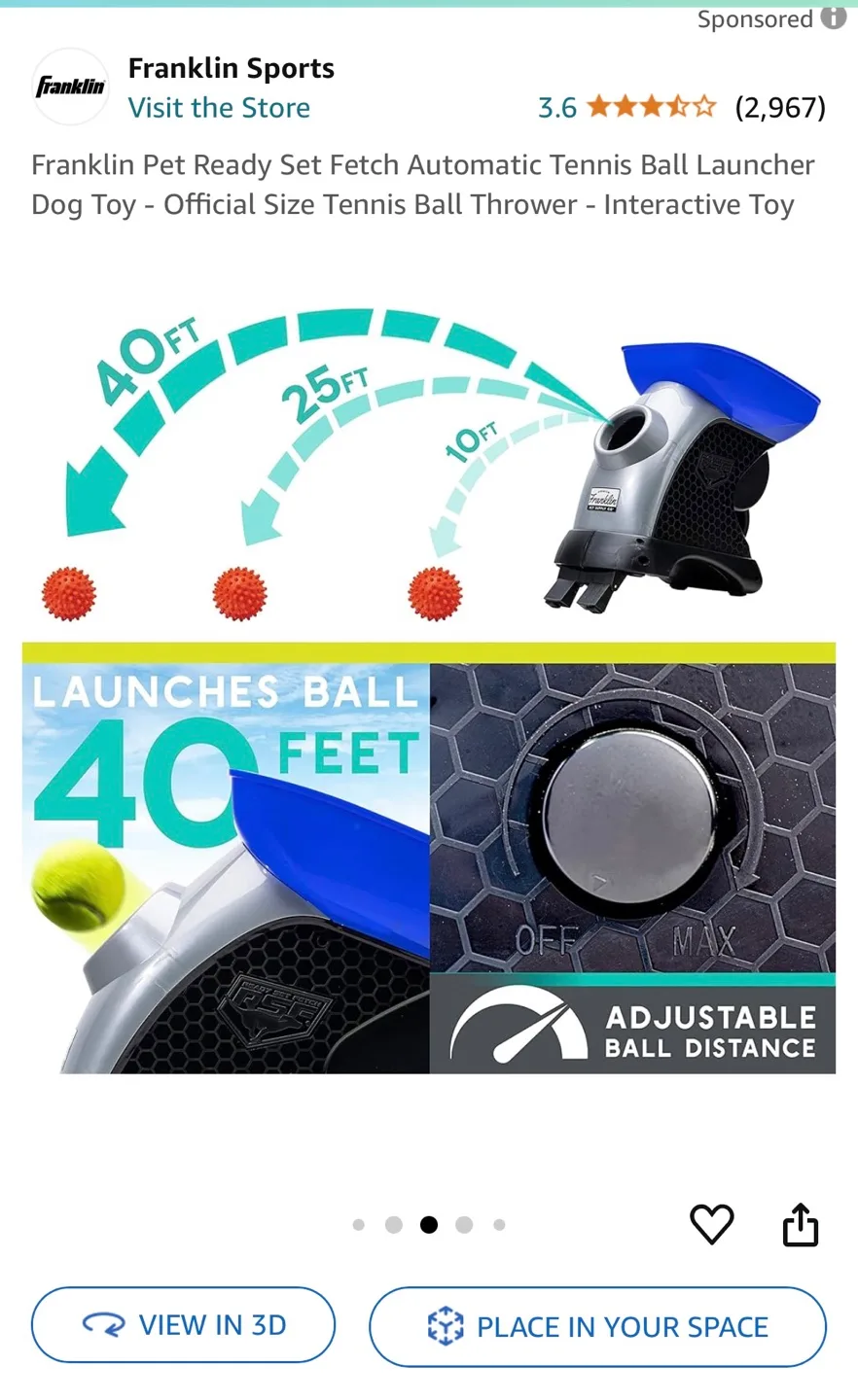 Franklin Pet Ready Set Fetch Automatic Tennis Ball Launcher image indicator(2)