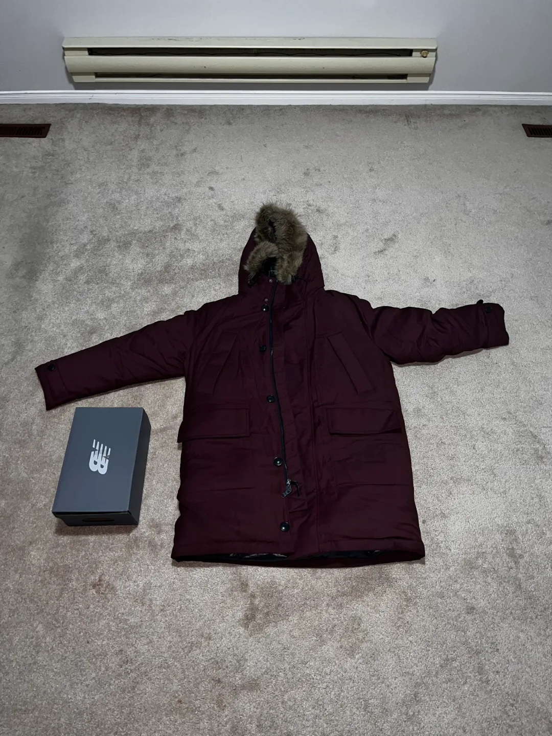 Banana Republic Burgundy Winter Coat thumbnail