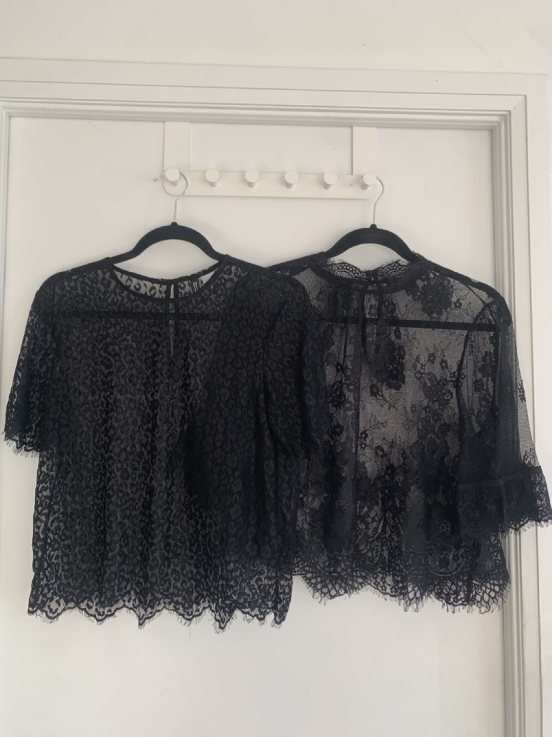 Two Black Lace Tops
