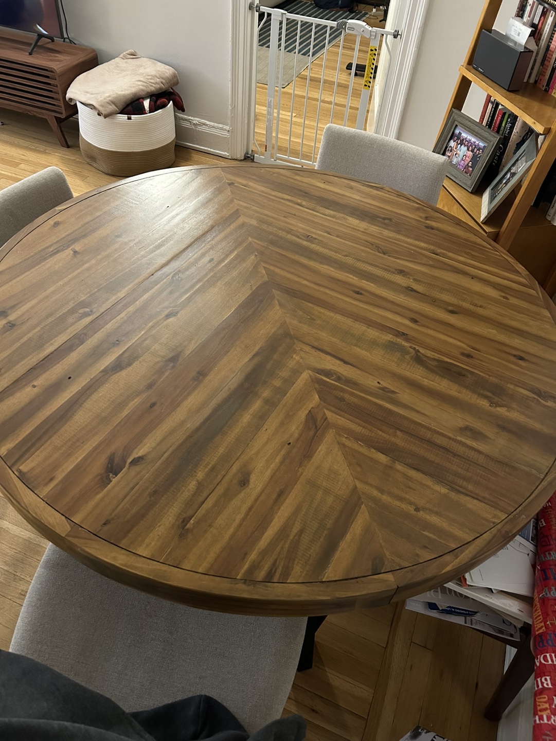 Round Wood Dining Table - photo 2