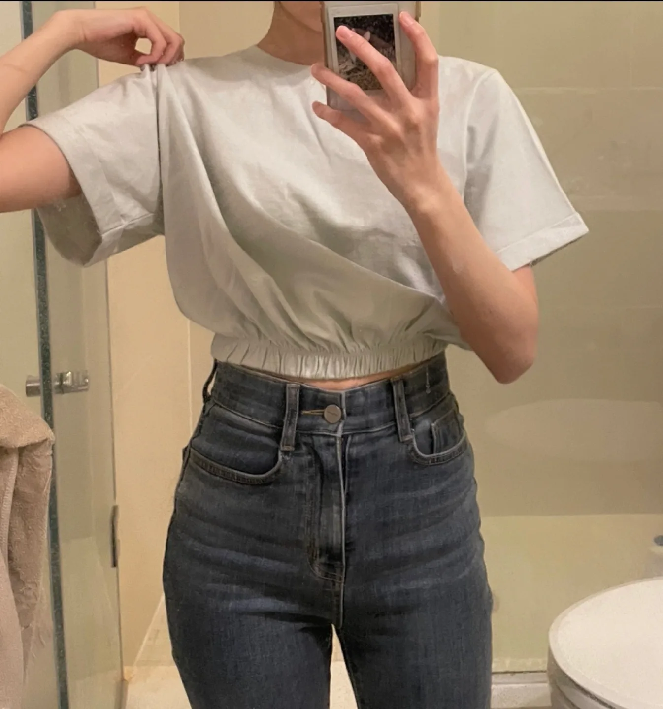 Korean Crop Top, very light green, small image indicator(3)