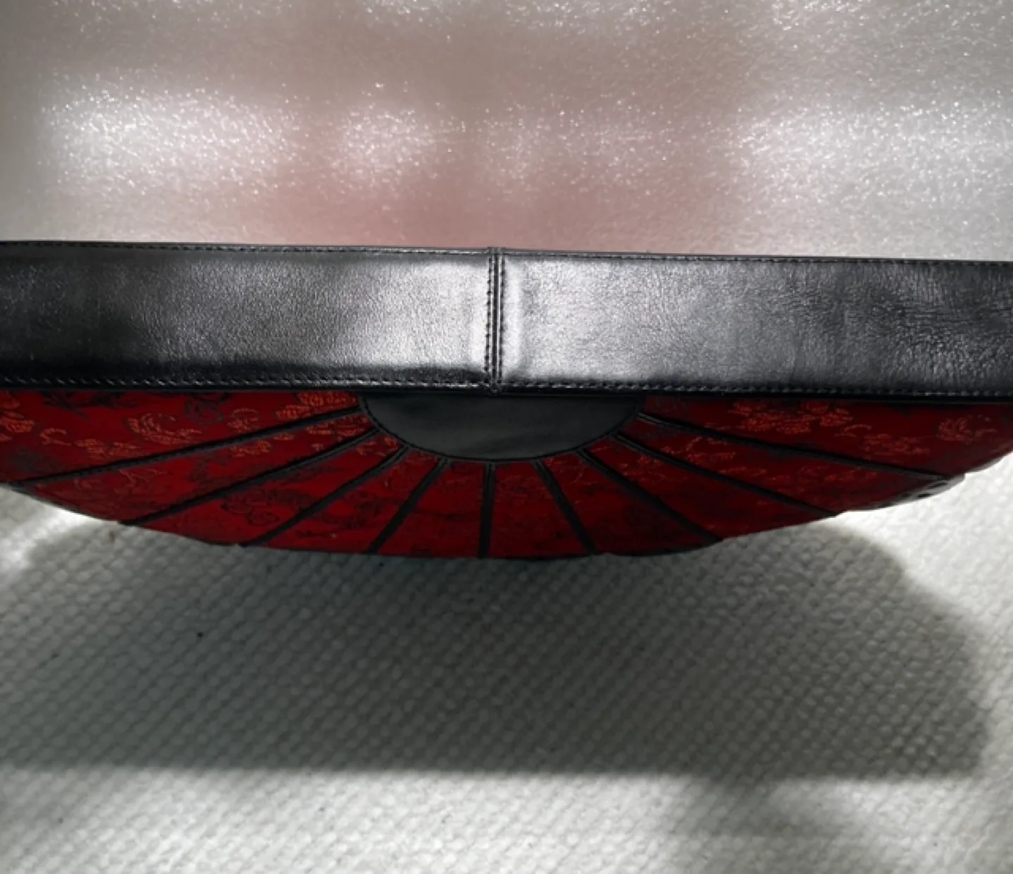 Chico's Red & Black Leather Clutch image indicator(2)