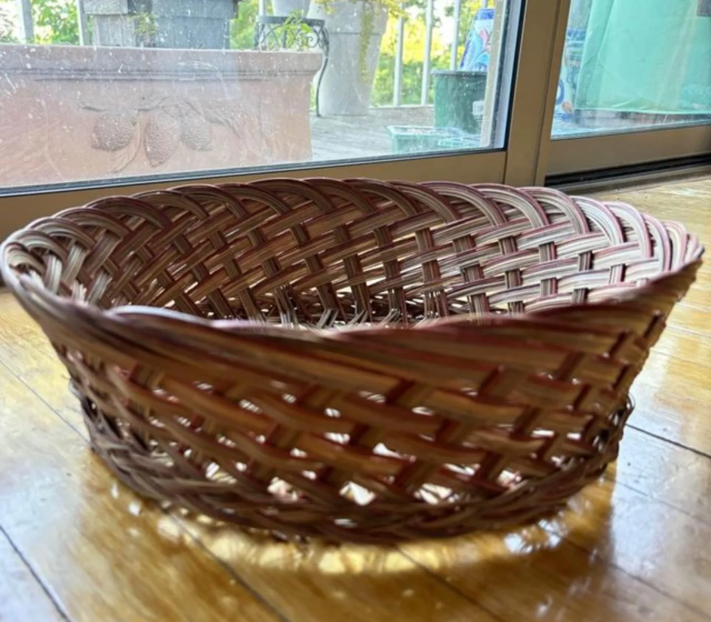 Round Basketweave Decorative Basket, Like New image indicator(2)