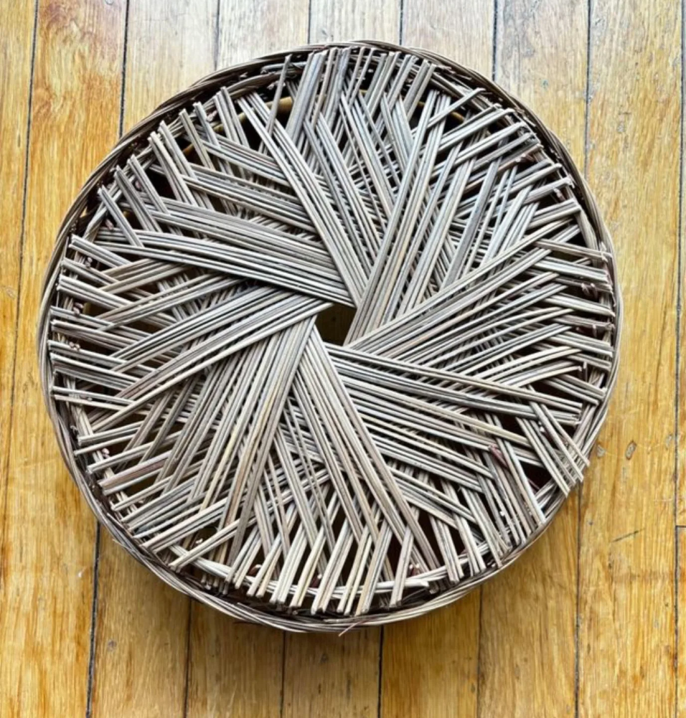 Round Basketweave Decorative Basket, Like New image indicator(4)