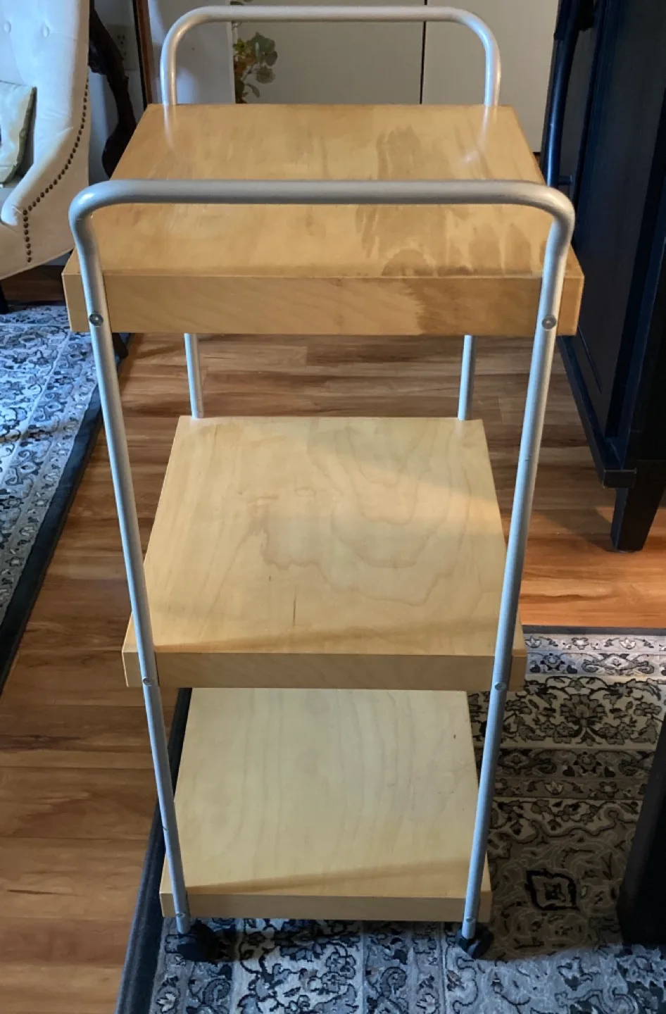 Three-Tier Rolling Cart with Handles image indicator(4)