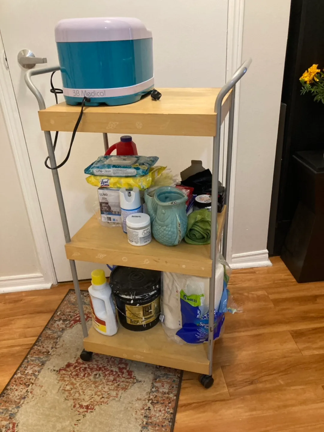 Three-Tier Rolling Cart with Handles image indicator(2)