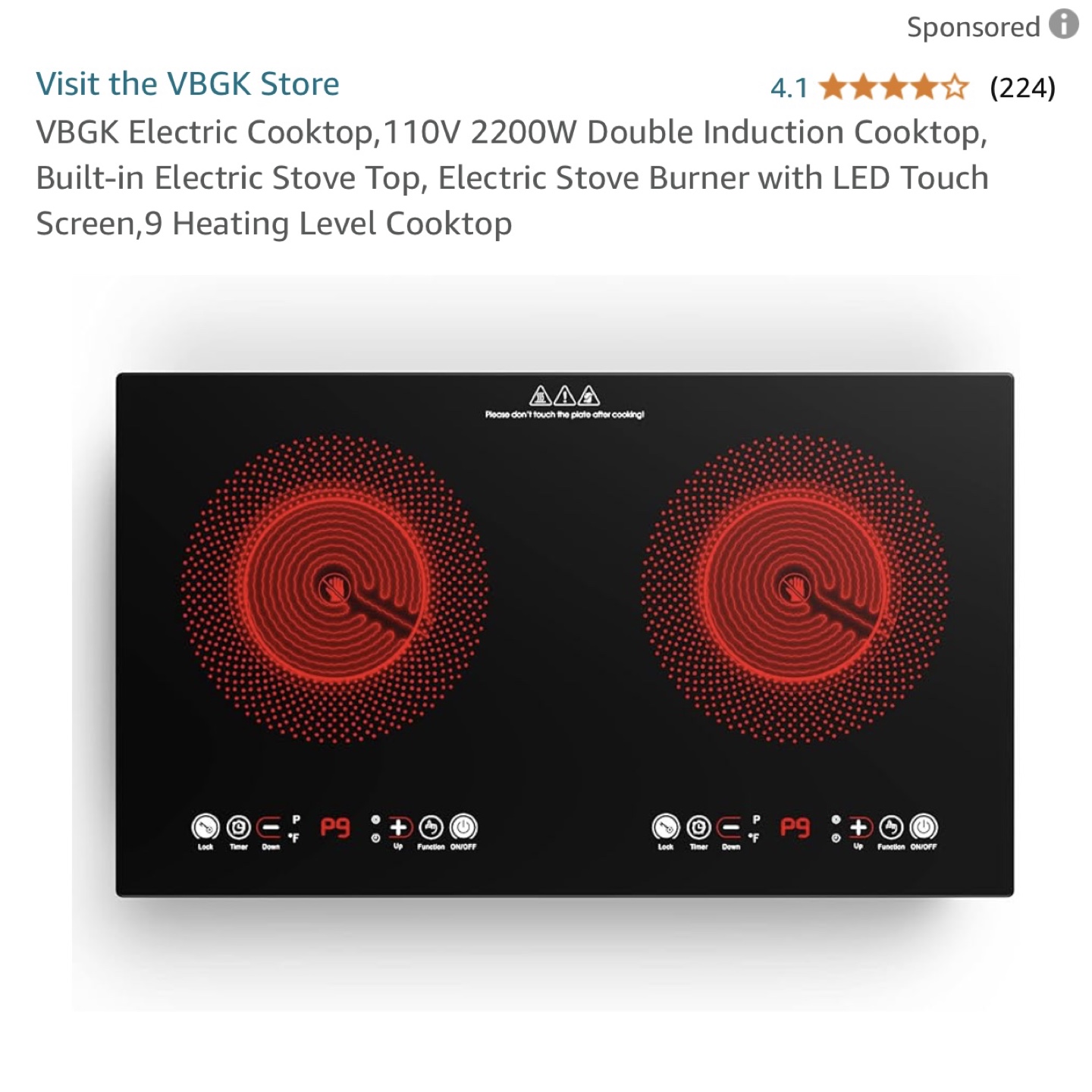 VBGK Double Induction Cooktop - photo 4