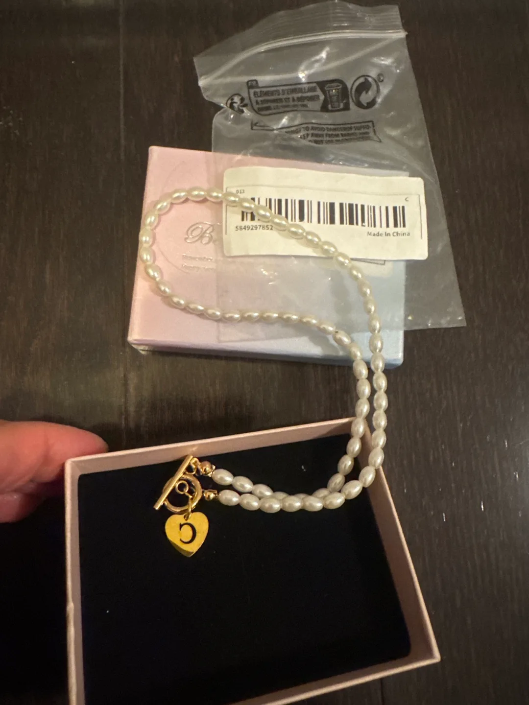 Pearl Necklace with Heart Charm image indicator(2)