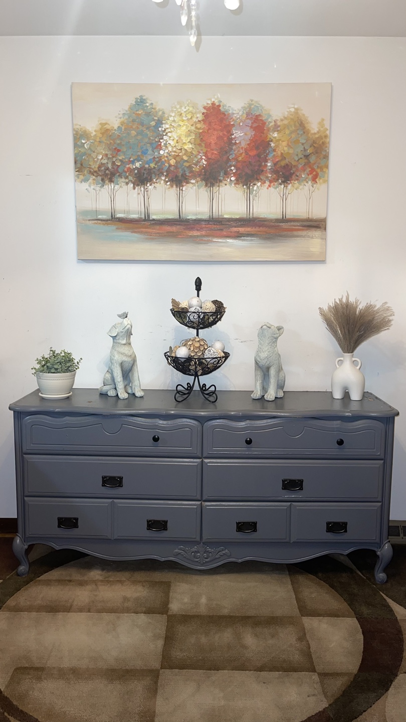 Wooden Gray 6 Dresser Check more pictures condition
