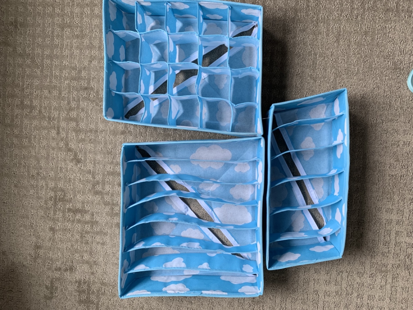 Set of 3 Fabric Storage Bins
