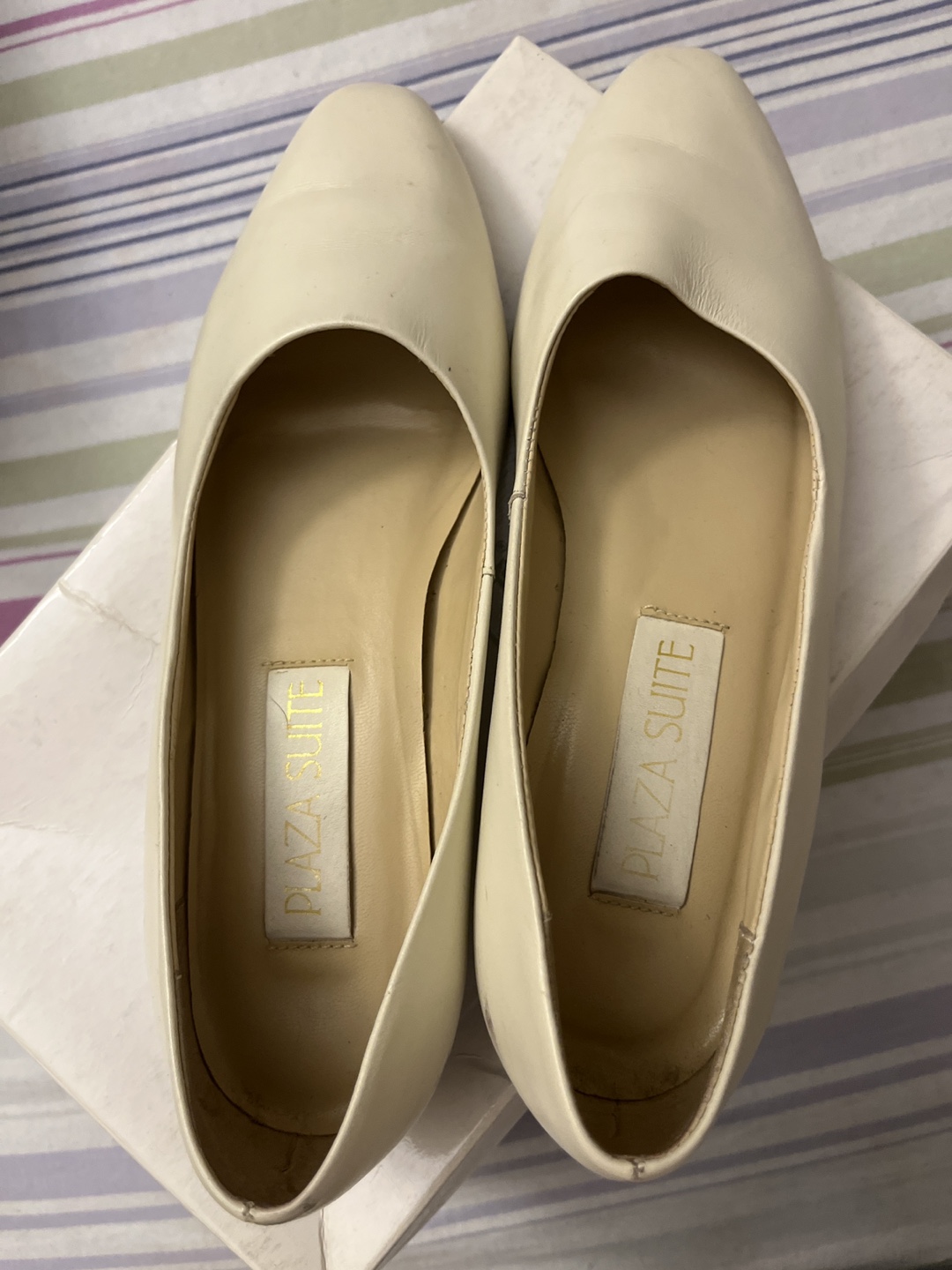 Plaza Suite Women's White Leather Shoes Size 7 1/2 M