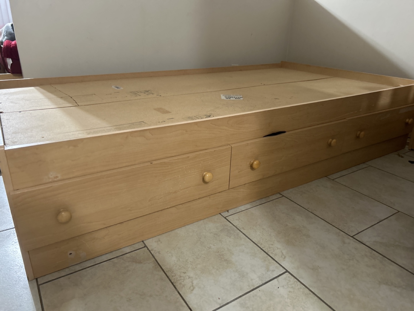 Twin Bed Frame with Headboard and Storage Drawers